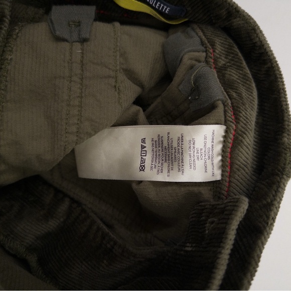 Anthropologie Maeve The Colette Cropped Green Corduroy Pants Wide Leg Size 25 - Picture 11 of 12